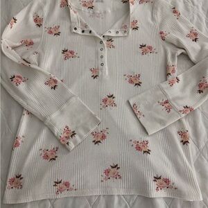 Aerie Pink Floral Button-Down Shirt